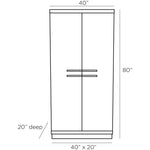 Rutherford Cabinet, 40"W x 20"D x 80"H