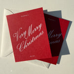 Very Merry Christmas Greeting Card - Scarlet