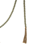 Paulownia Wood Bead with Jute Tassels, Blue