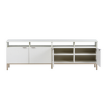 Ambrose Modular Media Stand, Champagne Gold / Cream, 75.25"W x 16.5"D x 24.5"H