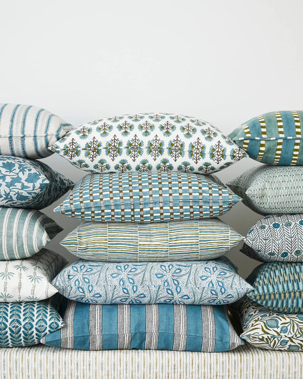 Kos Lagoon Linen Cushion, 20" x 20"