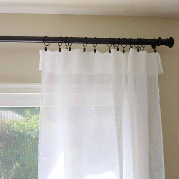 Metal Curtain Rings with Clips, Black, 20 Pack