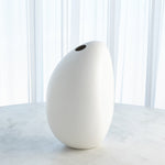 River Stone Vase, Matte White, Small