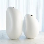 River Stone Vase, Matte White, Small