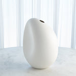 River Stone Vase, Matte White, Small