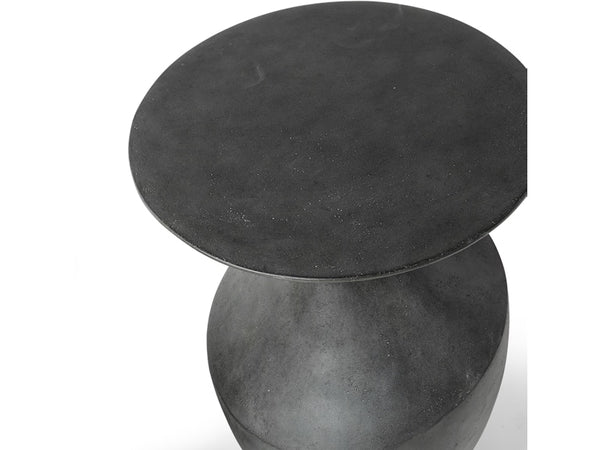 Chelsea Outdoor Side Table, Tall, Charcoal, 16"Dia x 23.25"H