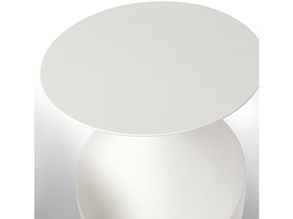 Chelsea Outdoor Side Table, Short, White, 15"Dia x 19.25"H
