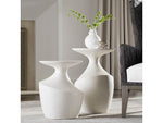 Chelsea Outdoor Side Table, Short, White, 15"Dia x 19.25"H