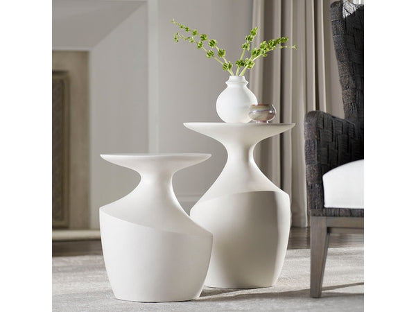 Chelsea Outdoor Side Table, Short, White, 15"Dia x 19.25"H