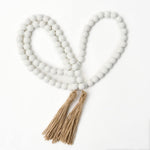 Decorative Wooden Beads, 59", White