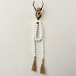 Decorative Wooden Beads, 59", White