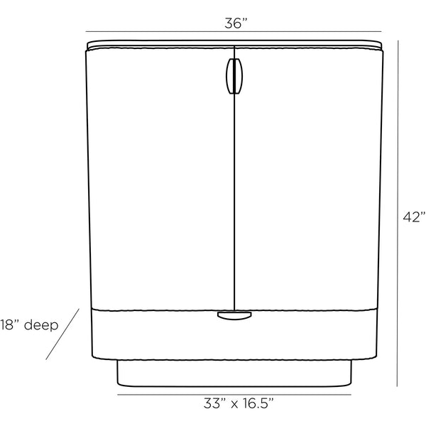 Pontevera Cocktail Cabinet, 36"W x 18"D x 42"H
