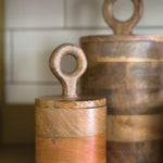 Mango Wood Canister 3.75"x 7.5"