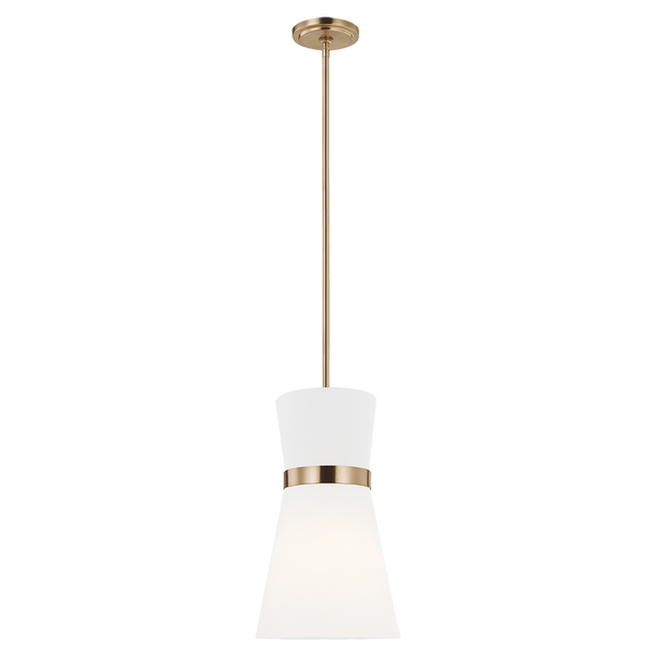Clark One Light Pendant, Satin Brass