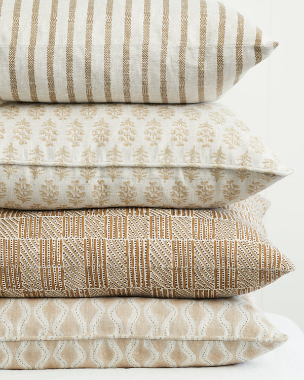 Kumasi Toffee Linen Cushion, 20" x 20"