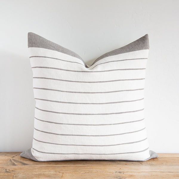 Block Stripe Pillow - Grey, 22" X 22"