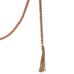 Paulownia Wood Bead with Jute Tassels, Pink