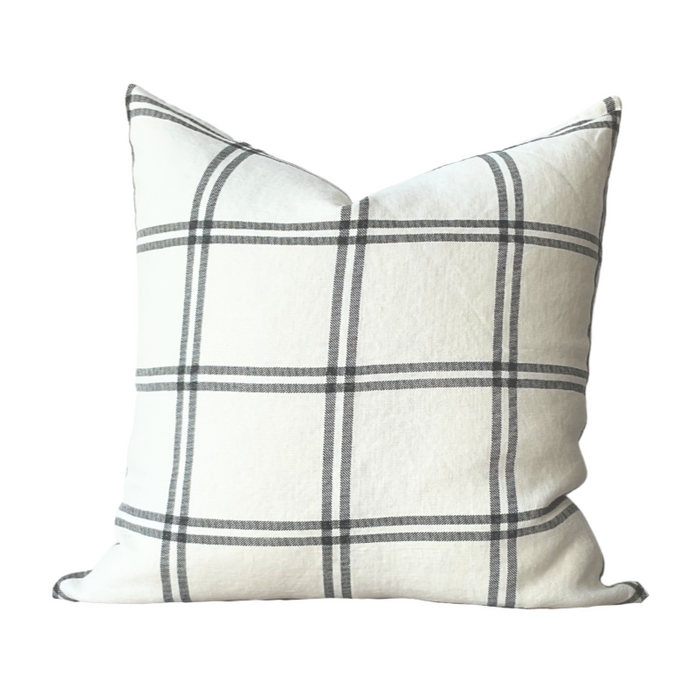 Picnic Stripe Light- Black, 22" x 22"