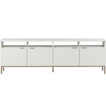 Ambrose Modular Media Stand, Champagne Gold / Cream, 75.25"W x 16.5"D x 24.5"H