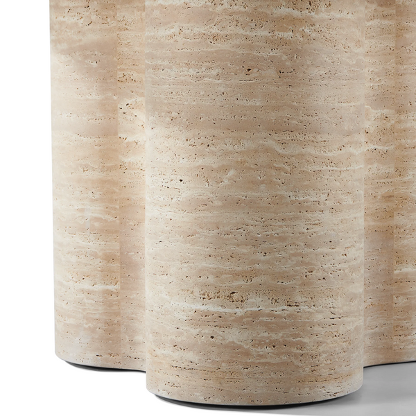 Porto Round Dining Table 60", Travertine Natural