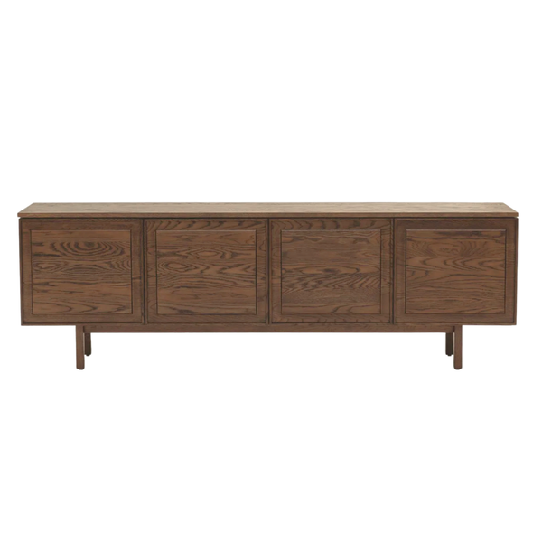 Yorke Media Cabinet, Latte, 78.75" W × 17.75" D × 28" H