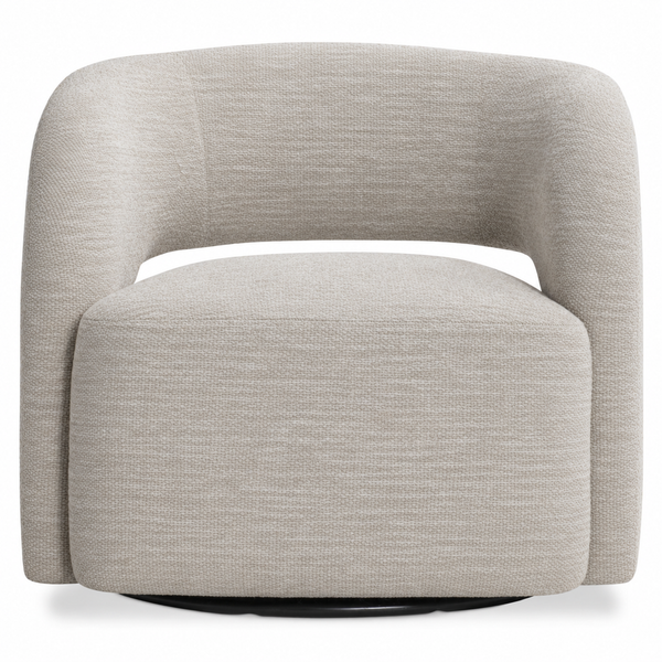 Chloe Fabric Swivel Chair - White/Cream Chenille