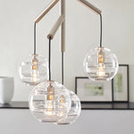 Sedona Single Chandelier, Satin Nickel/ Clear