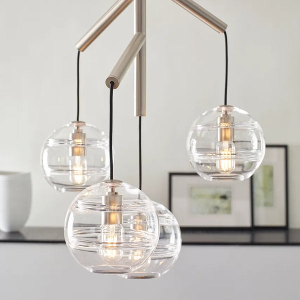 Sedona Single Chandelier, Satin Nickel/ Clear