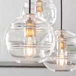 Sedona Single Chandelier, Satin Nickel/ Clear