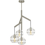 Sedona Single Chandelier, Satin Nickel/ Clear