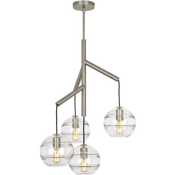 Sedona Single Chandelier, Satin Nickel/ Clear
