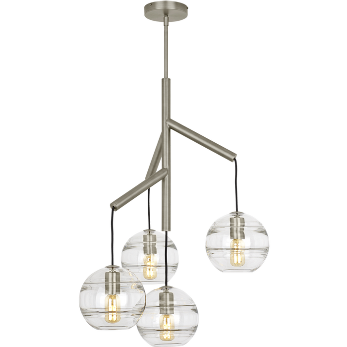 Sedona Single Chandelier, Satin Nickel/ Clear