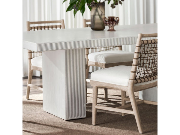 Delano Outdoor Rectangle Dining Table, White, 83.75"L x 41.75"W