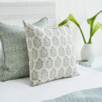 Amer Celadon Linen Cushion, 20" x 20"