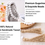 Decorative Wooden Beads, 59", White