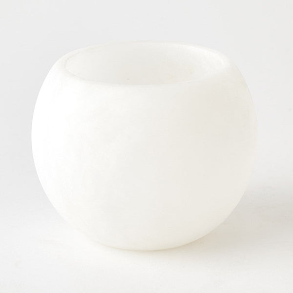 Alabaster Ball Bowl, White
