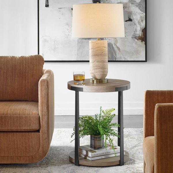 Palisade Side Table, Natural, 19"Dia x 24"H