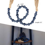 Rustic Blue Wooden Beads, 32"
