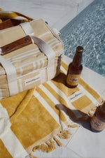 Beach Towel, Vintage Yellow Stripe