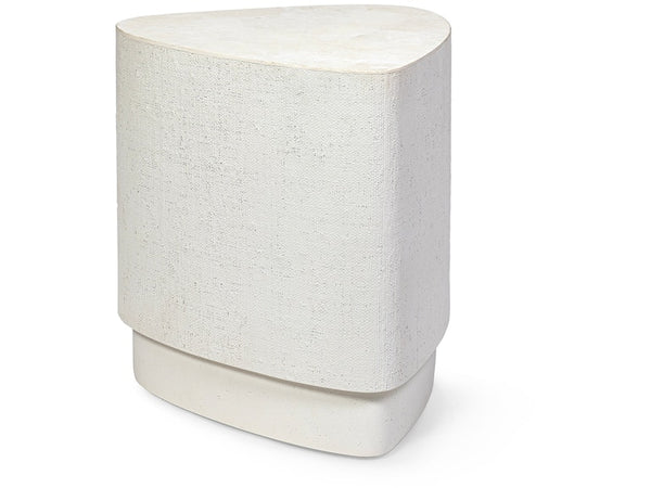 Holland Outdoor Side Table, White, 19.25"W X 18.75"D X 22"H