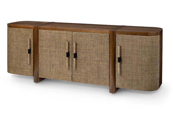 Zoey Walnut Sideboard, 86"W x 22"D x 31.25"H