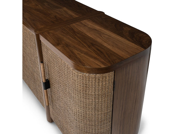 Zoey Walnut Sideboard, 86"W x 22"D x 31.25"H