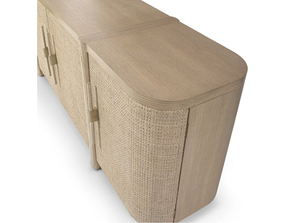 Zoey Natural Oak Sideboard, 86"W x 22"D x 31.25"H