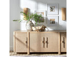 Zoey Natural Oak Sideboard, 86"W x 22"D x 31.25"H