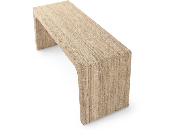 Abbott Stone and Rope Wrapped Nested Coffee Table, 66"L X 41.75"W X 18.25"H