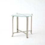 Melting Glass Side Table, Nickel, 24"H x 26.25"Dia