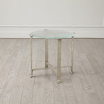 Melting Glass Side Table, Nickel, 24"H x 26.25"Dia