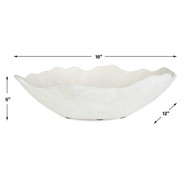 Obscura Outdoor Bowl, Warm White, 16"W x 5"H x 12"D