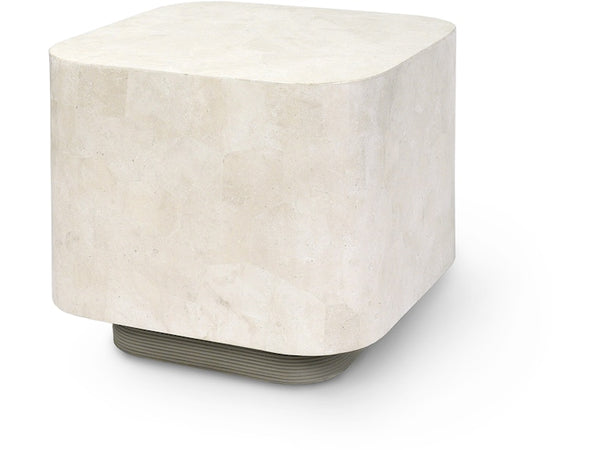 Dakota Side Table, White, 25"W x 25"D x 22.25"H