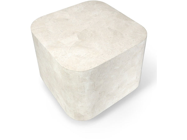 Dakota Side Table, White, 25"W x 25"D x 22.25"H